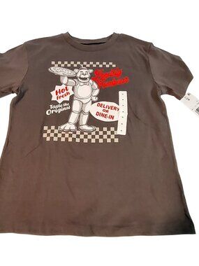 Five Nights At Freddys Freddy Fazbear Pizza T-ShirtSize M Brown Crew neck design